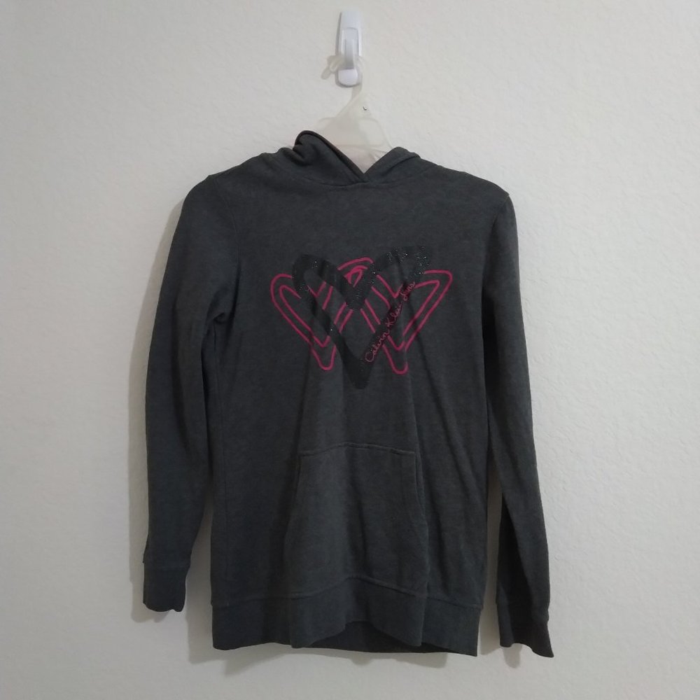 Grey Hoodie with Heart Designs